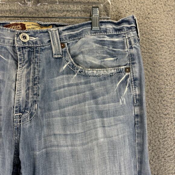 Big Star Pioneer Boot Cut Jean Mens 36R Light Wash Distressed Cowboy Rodeo Ranch - Picture 4 of 11
